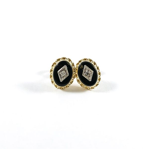 Onyx and Diamond Stud Earrings Lumina Gem Wilmington, NC