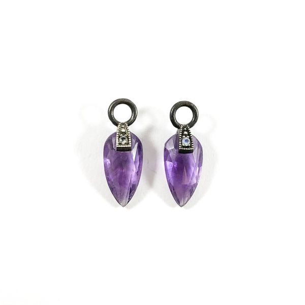 Nina Nguyen Amethyst and Oxidized Sterling Silver Angel Wing Charms Lumina Gem Wilmington, NC