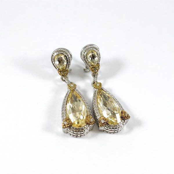 Judith Ripka Yellow Crystal and Diamond Earrings Lumina Gem Wilmington, NC