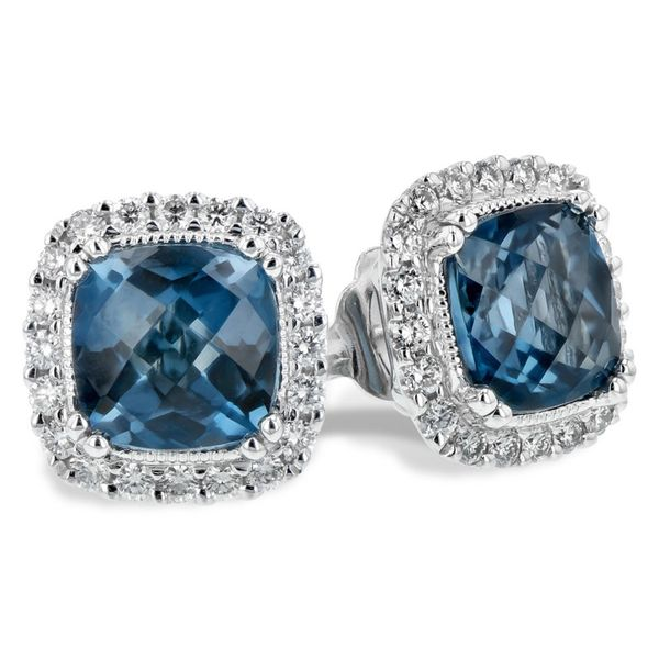 Allison Kaufman 2.14 London Blue Topaz and Diamond Earrings Lumina Gem Wilmington, NC