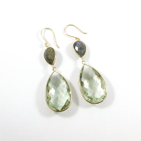 Raymond Mazza Green Amethyst and Labradorite Dangle Earrings Lumina Gem Wilmington, NC