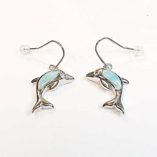 Marahlago larimar dolphin earrings Lumina Gem Wilmington, NC