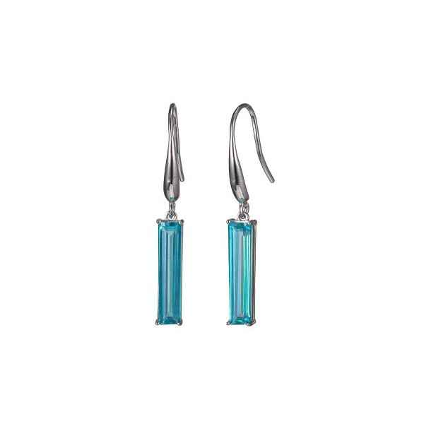 Charles Garnier Teal CZ Bar Dangle Earrings Lumina Gem Wilmington, NC