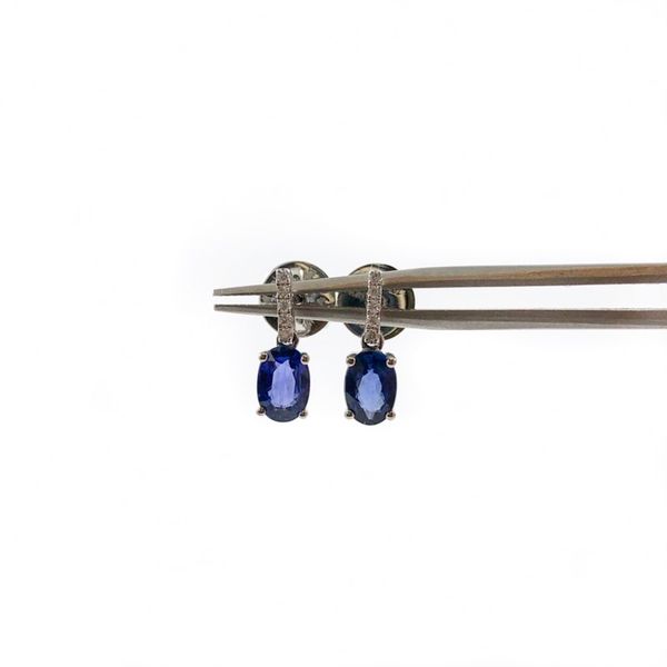 Sapphire and Diamond Earrings - White Gold Image 3 Lumina Gem Wilmington, NC