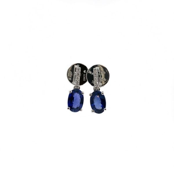Sapphire and Diamond Earrings - White Gold Lumina Gem Wilmington, NC