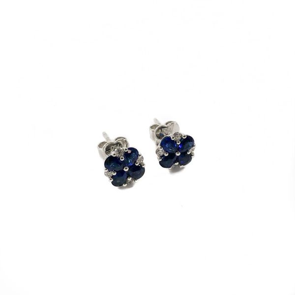 1.51ctw Sapphire and Diamond Earrings - White Gold Image 2 Lumina Gem Wilmington, NC