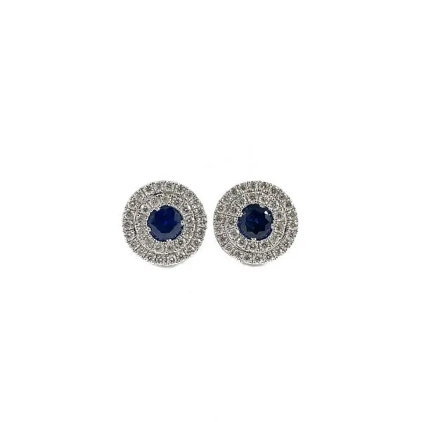 .50ctw Sapphire and .37ctw Diamond Earrings - White Gold Lumina Gem Wilmington, NC