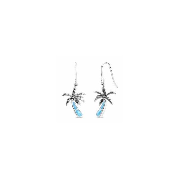 Marahlago Larimar Palm Tree Earrings Lumina Gem Wilmington, NC