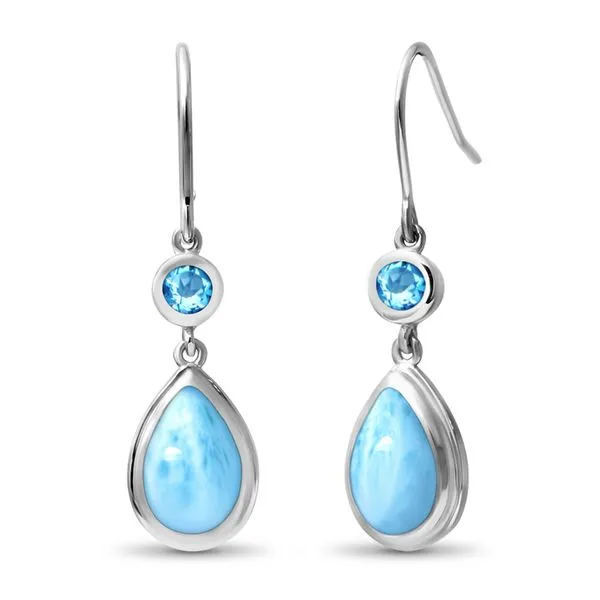 Marahlago Atlantic Larimar and Blue Topaz Earrings Lumina Gem Wilmington, NC