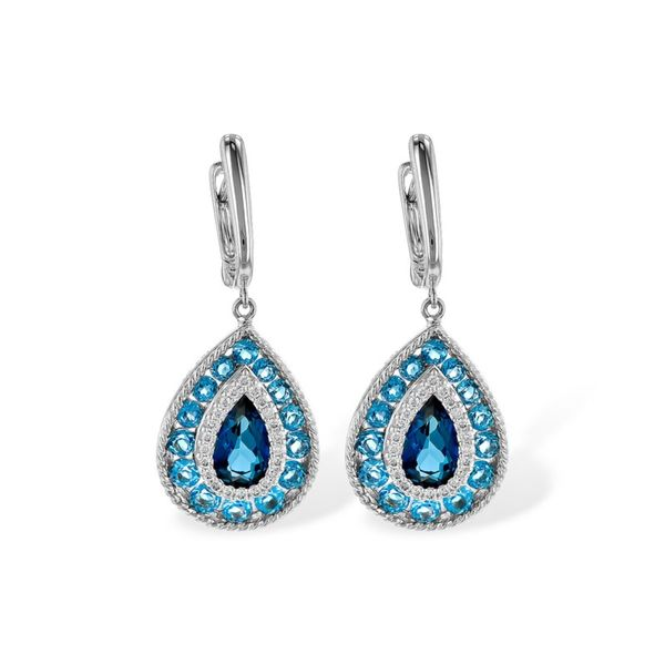 Allison Kaufman 3.15ctw Blue Topaz and Diamond Earrings - White Gold Lumina Gem Wilmington, NC