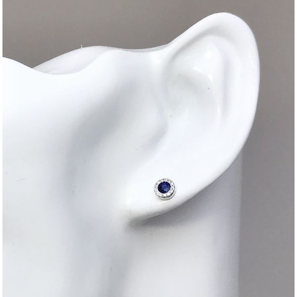 Luvente .32ctw Sapphire and .08ctw Diamond Earrings - White Gold Image 2 Lumina Gem Wilmington, NC