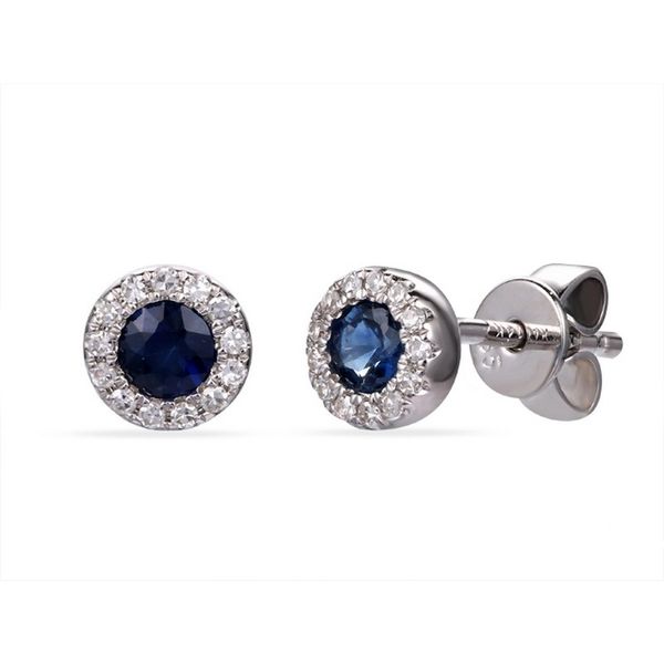 Luvente .32ctw Sapphire and .08ctw Diamond Earrings - White Gold Lumina Gem Wilmington, NC