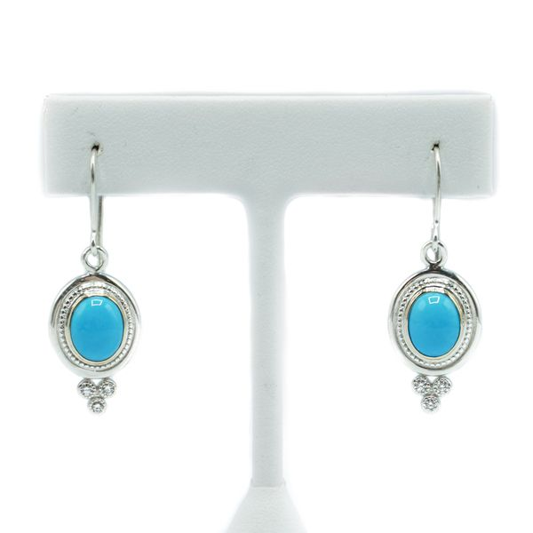 Raymond Mazza Turquoise and Diamond Earrings - Sterling Silver Lumina Gem Wilmington, NC