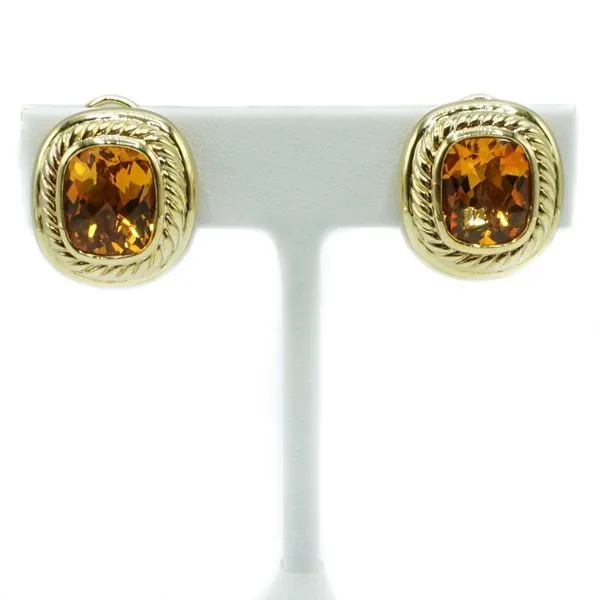 David Yurman Citrine and 18k Yellow Gold Clip On Earrings Lumina Gem Wilmington, NC