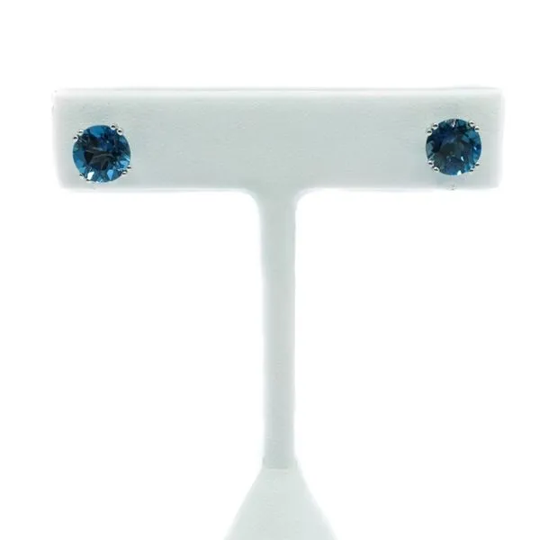 Blue Topaz and 14k White Gold Stud Earrings Lumina Gem Wilmington, NC
