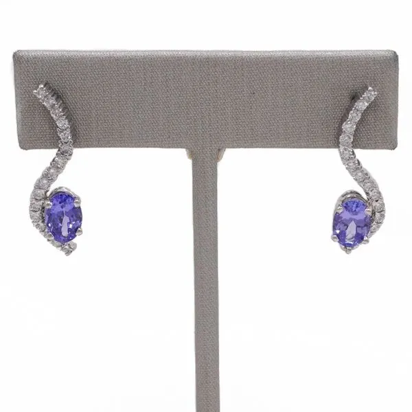 Tanzanite and Diamond Earrings Lumina Gem Wilmington, NC