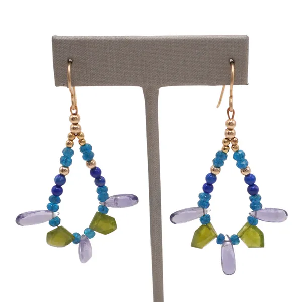 Apatite, Vesuvianite, Iolite, and Lapis Earrings Lumina Gem Hampstead, NC