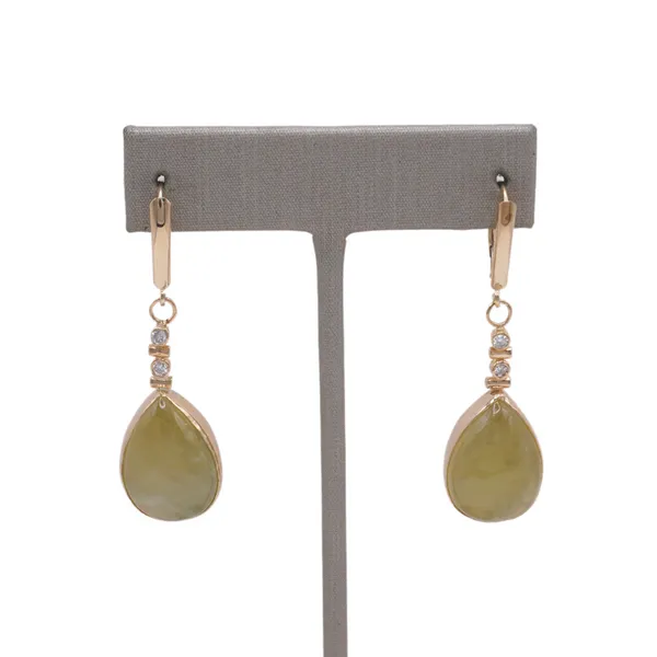 Serpintine Gemstone Drop Earrings Lumina Gem Hampstead, NC