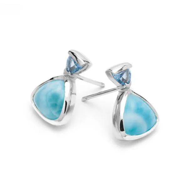 Marahlago Larimar and Blue Spinel Earrings Lumina Gem Hampstead, NC