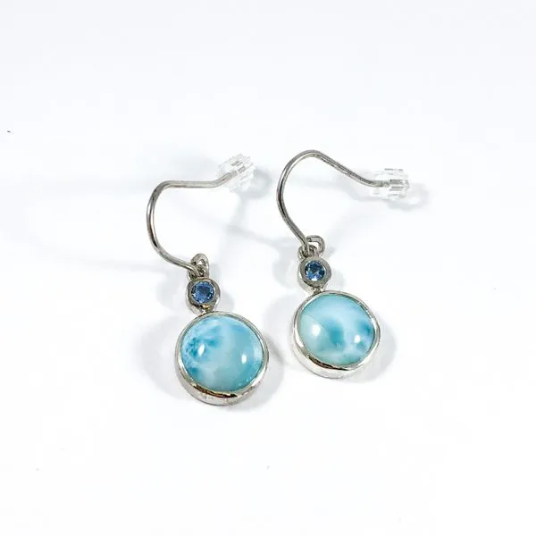 Marahlago Larimar and Blue Spinel Splash Earrings Lumina Gem Hampstead, NC