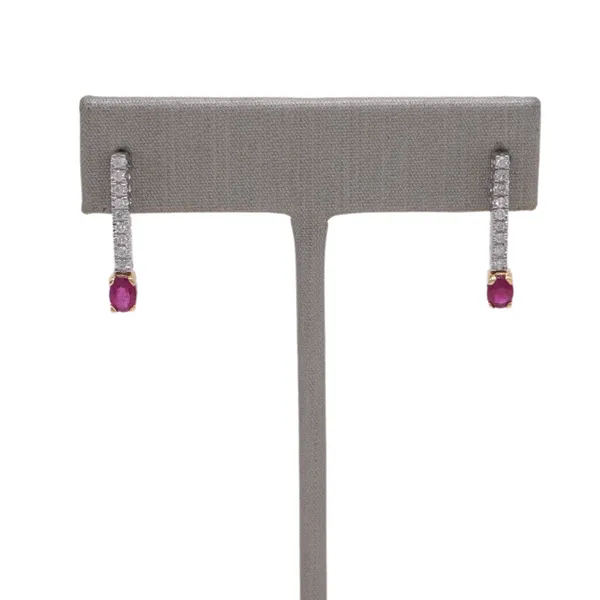 .50ctw Ruby and .15ctw Diamond Earrings Lumina Gem Hampstead, NC