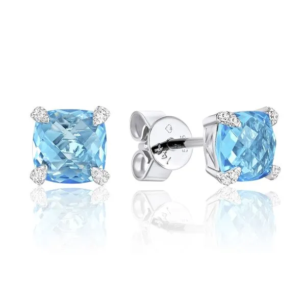 Luvente Blue Topaz and Diamond Earrings Lumina Gem Hampstead, NC