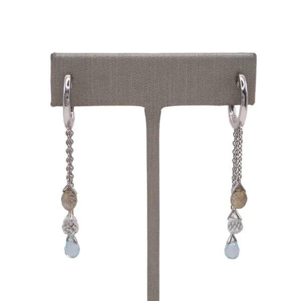 KIR Blue Topaz and Labradorite Dangle Earrings Lumina Gem Hampstead, NC