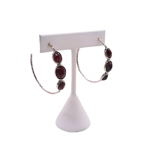 Ippolita Red Stone and Mother of Pearl Hammered Hoops Lumina Gem Hampstead, NC
