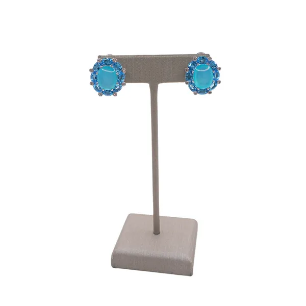 Chalcedony and Blue Topaz Earrings with Diamond Accents Lumina Gem Hampstead, NC