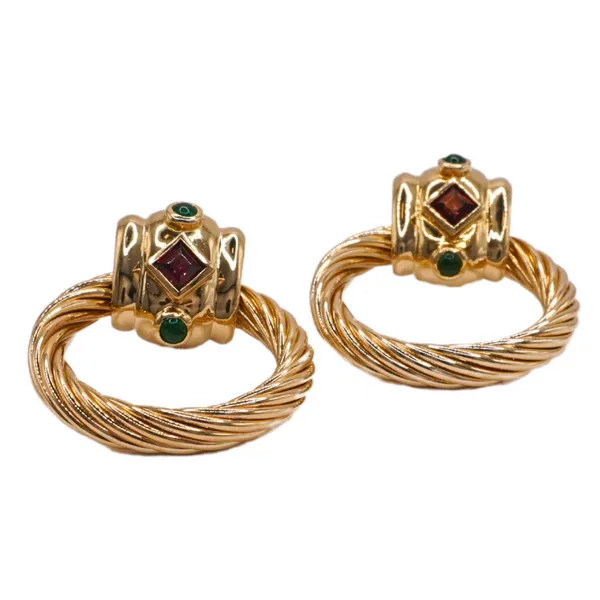 David Yurman 18k Yellow Gold Door Knocker Earrings Lumina Gem Hampstead, NC