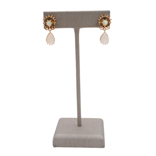 Opal Dangle Earrings in 14k Yellow Gold Lumina Gem Hampstead, NC