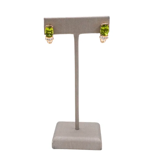 Peridot and Diamond Earrings in 14k Yellow Gold Lumina Gem Hampstead, NC