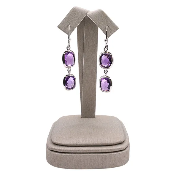 Stephen Estelle Amethyst and Sterling Silver Dangle Earrings Lumina Gem Hampstead, NC