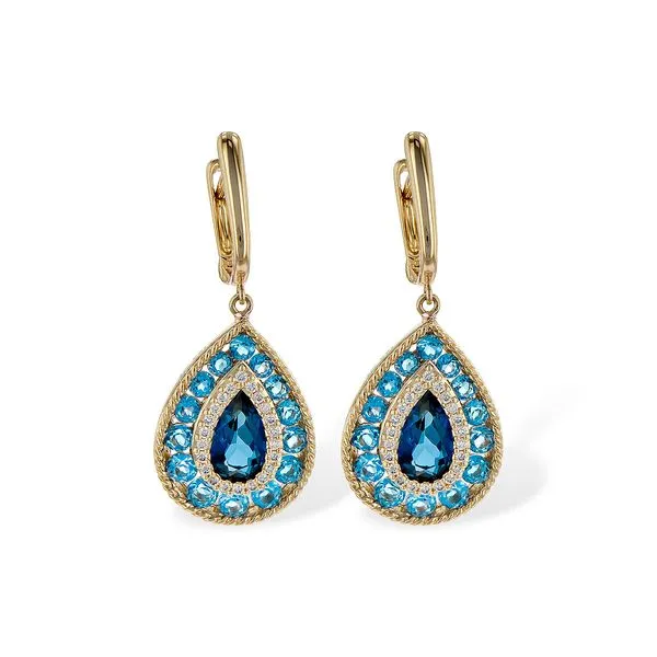 Allison Kaufman 3.15ctw Blue Topaz and Diamond Earrings - White Gold Lumina Gem Hampstead, NC
