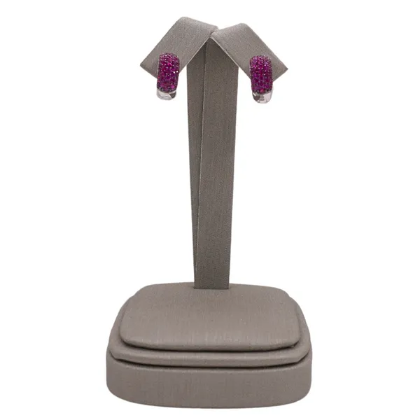 Effy Pave Ruby Huggies- 14k White Gold Lumina Gem Hampstead, NC