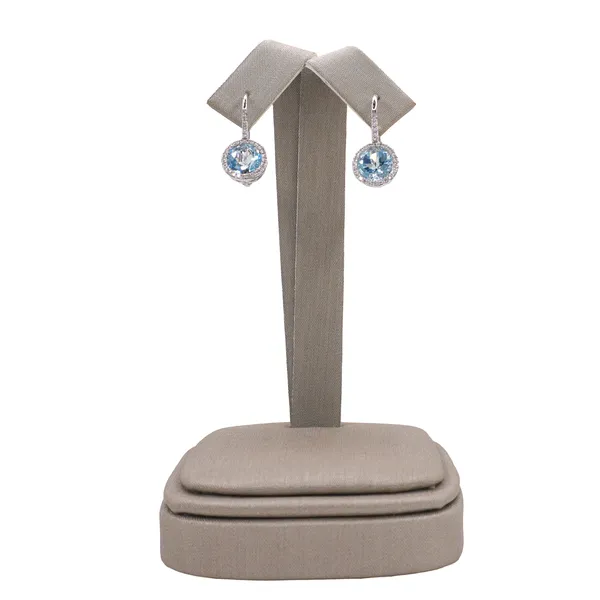 Aquamrine and Diamond Earrings- 14k White gold Lumina Gem Hampstead, NC