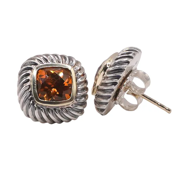 David Yurman Citrine and Sterling Silver Albion Studs Image 2 Lumina Gem Hampstead, NC