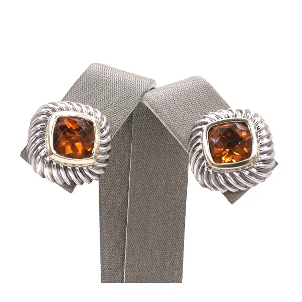 David Yurman Citrine and Sterling Silver Albion Studs Lumina Gem Hampstead, NC