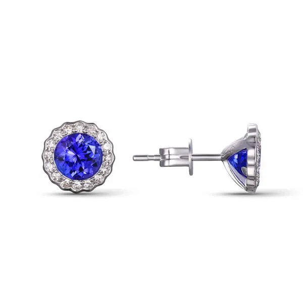 Luvente 1.65ctw Tanzanite and Diamond Stud Earrings - White Gold Lumina Gem Hampstead, NC