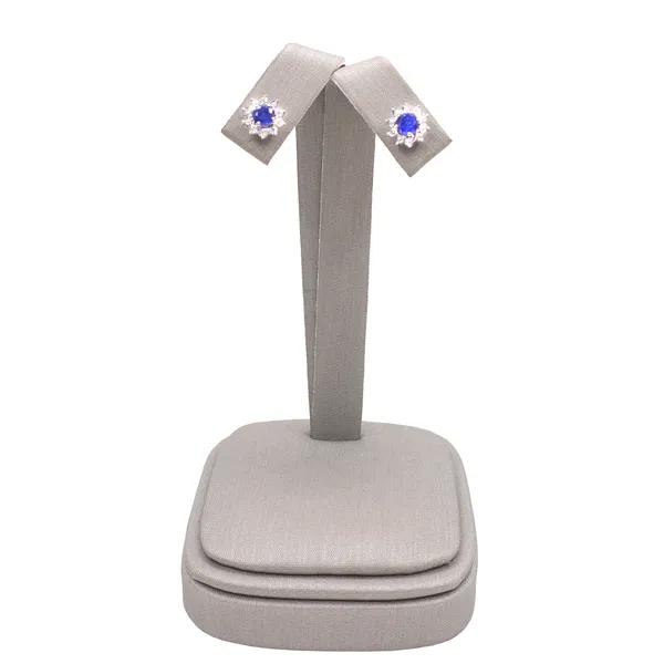 Sapphire and Diamond Studs- 14k White Gold Lumina Gem Hampstead, NC