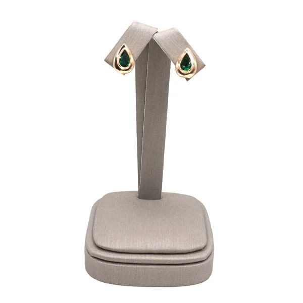 Approximately 1.5ctw Emerald Stud Screwback Earrings- 14k Yellow Gold Lumina Gem Hampstead, NC