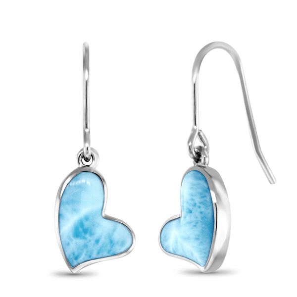 Marahlago Larimar Heart Earrings Lumina Gem Wilmington, NC