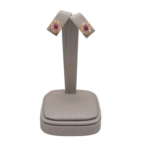 Ruby and Diamond Earrings- 18k Yellow Gold Lumina Gem Wilmington, NC