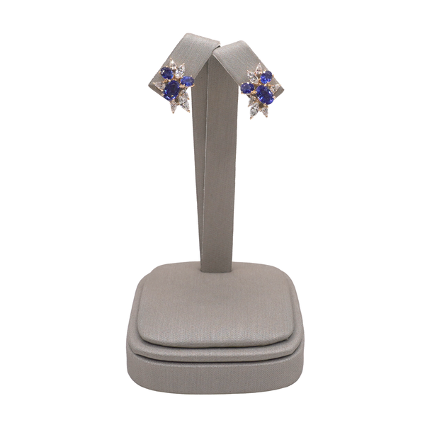 Sapphire and Diamond Earrings- 14k Yellow Gold Lumina Gem Wilmington, NC