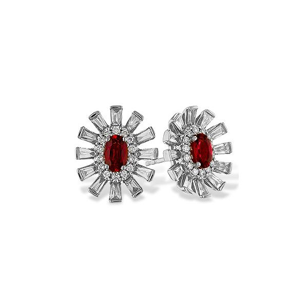 Allison-Kaufman Ruby and Diamond Earrings- 14k White Gold Lumina Gem Wilmington, NC