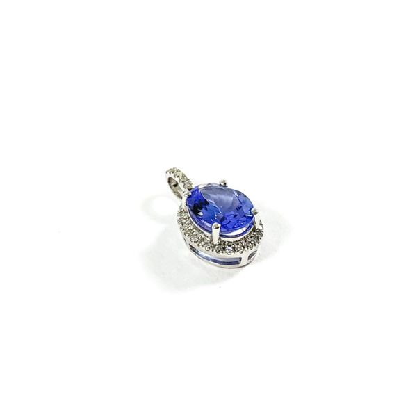 Tanzanite, Diamond, and White Gold Pendant Image 2 Lumina Gem Wilmington, NC