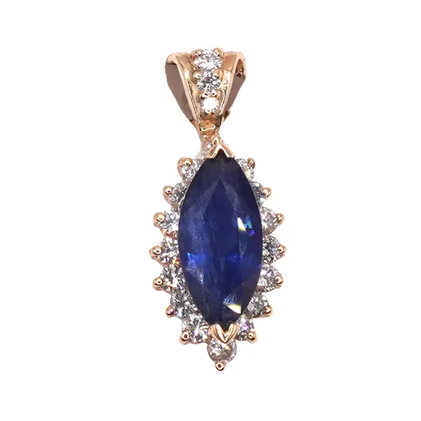 Sapphire and Diamond Pendant- 14k Yellow Gold Lumina Gem Hampstead, NC