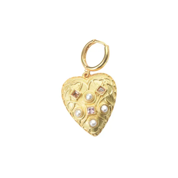 Wendy Perry Designs Pink Stone and Pearl Heart Pendant Lumina Gem Hampstead, NC