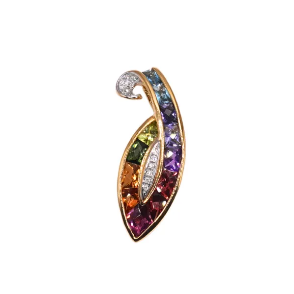 Bellarri Multistone and Diamond Pendant- 18k Yellow Gold Lumina Gem Hampstead, NC
