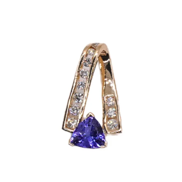 .75ct Tanzanite and .33ctw Diamond Slide/ Pendant- 14k Yellow Gold Lumina Gem Hampstead, NC
